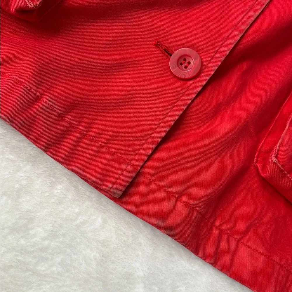 Vtg Red Brown Corduroy Oversized‎ Workwear Barn Chore Coat Field Jacket Cotton L - Picture 8 of 9